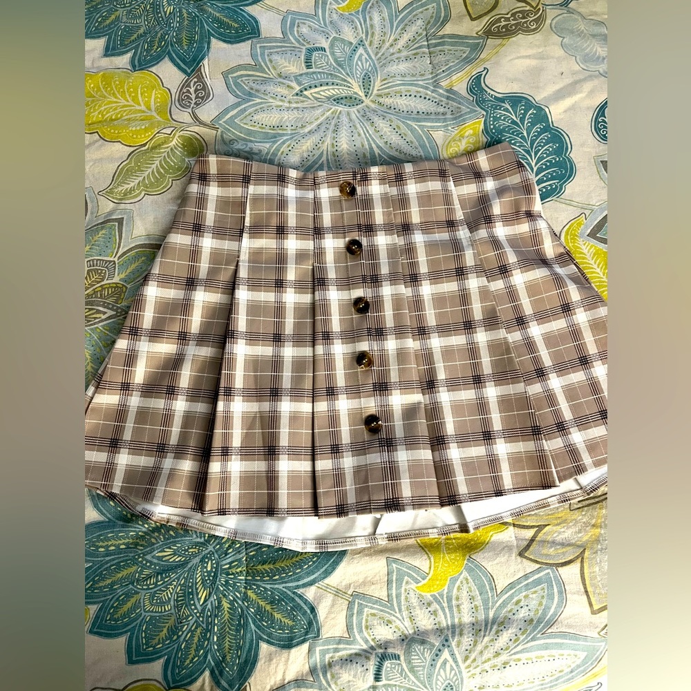 Plaid High-Waisted A-Line Mini Skirt